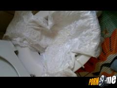 x-2fast2furious - Weißes Satin 2 teiler Brautkleid New York Mori Lee Behandlung 1. Klotauchen pisse
